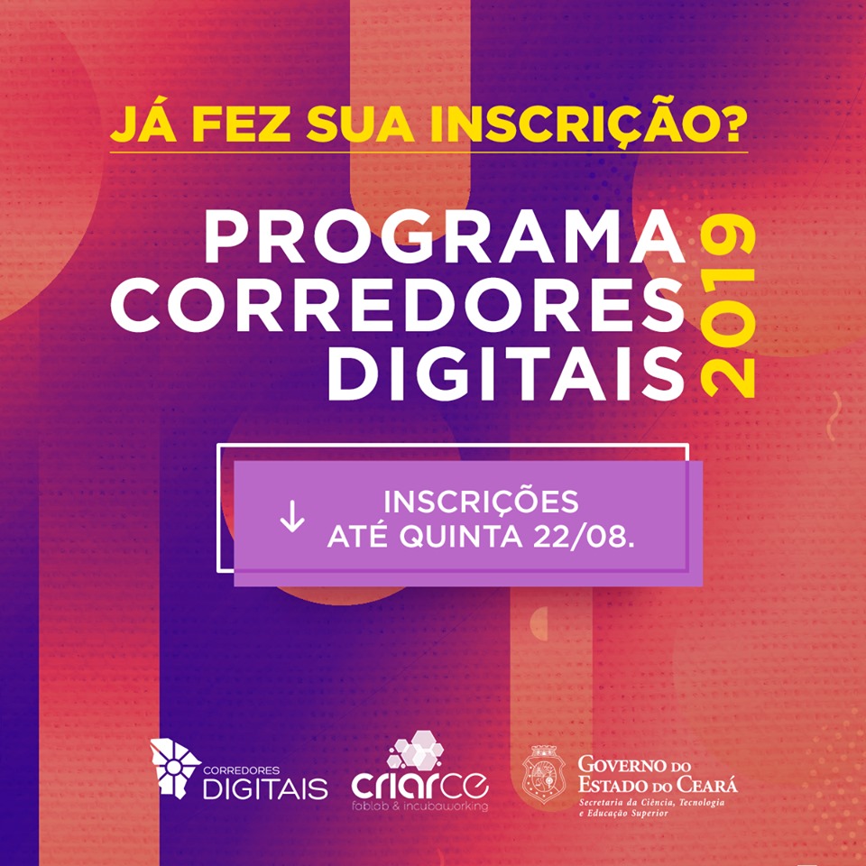 banner para inscrições no programa corredores digitais