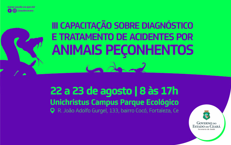 banner capacitação em acidentes por animais peçonhentos