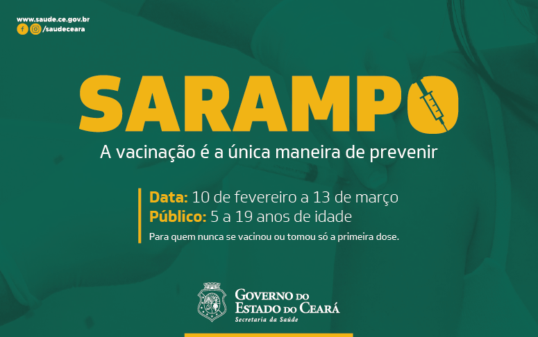 Banner de vacinação contra o sarampo